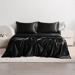 3/4 Pieces Satin Bed Sheet Set, Silky Cooling Soft Sheet Set - NTBAY - 1 of 4