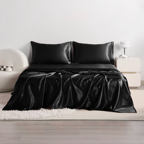 3/4 Pieces Satin Bed Sheet Set, Silky Cooling Soft Sheet Set - NTBAY - image 1 of 4