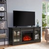 59" TV Stand for TVs up to 65" with 23" Electric Fireplace Insert, Sliding Fluted Glass Doors, Large Storage Cabinet, Multipurpose Media Console Table - 3 of 4