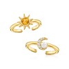 Ross-Simons 3mm Cultured Pearl and .25 ct. t.w. Multi-Gemstone Jewelry Set: 2 Celestial Toe Rings in 18kt Gold Over Sterling Size Adjustable - 3 of 4