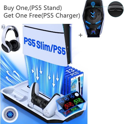 Beboncool PS5 Controller Stand with Dual Charging Station for PS5 Pro Silm Black