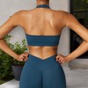 Anna-Kaci Active Women's Halter Neck Sports Bra with Elastic Band and V-Neckline - 3 of 4