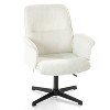 HomeRoots Off White and Black Boucle Adjustable Height Swivel Executive Office Chair - 4 of 4