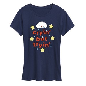 Women's - Instant Message - Cryin But Tryin Short Sleeve Graphic T-Shirt - 1 of 4
