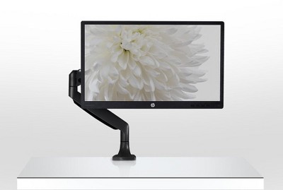 Black Adjustable Aluminum and Steel Single Monitor Desk Mount