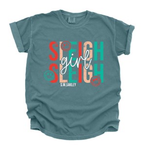 S.W.Smiley Sleigh Girl Sleigh - Womens Garment Dyed Tee - 1 of 3