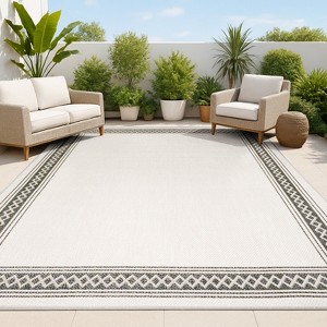 Lucia Classic Diamond Border Indoor/Outdoor Area Rug - JONATHAN Y - 1 of 4