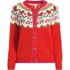 Lands' End Women's Lofty Birdseye Fair Isle Cardigan Sweater - 3 of 4