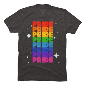 Adult Design By Humans Rainbow Pride Word Stack With Stars By Billmedzz T-Shirt - 1 of 2