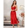 cheibear Women's Spaghetti Strap Nightdress Cami Satin Pajama Dress - 2 of 4