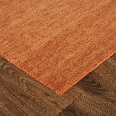Handwoven Orange Wool Rectangular Area Rug 3'6" x 5'6"