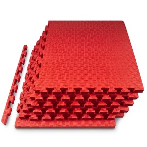 ProsourceFit Checkered Exercise Puzzle Mat, 24 Sq Ft - 6 Tiles - 1 of 4