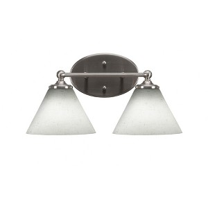Toltec Lighting Capri 2 - Light Vanity in  Brushed Nickel with 7" White Muslin Shade - 1 of 2