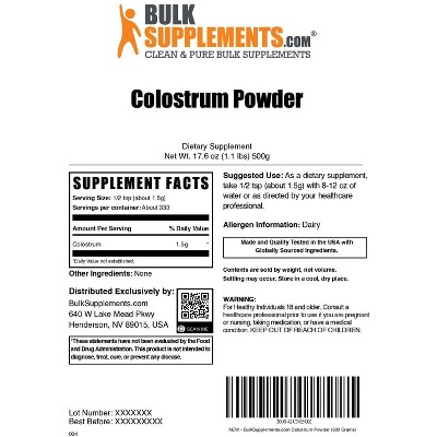 BulkSupplements Colostrum Powder