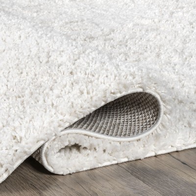 Cozy White Synthetic 8' x 10' Handmade Tufted Shag Rug