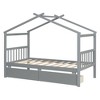 Twin Size Wooden House Bed with Two Drawers for Kids or Teens Bedroom - 4 of 4
