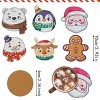 Christmas Rhinestones Art Coasters 6 Pack with Holder, 5D Full Drill DIY Snowman Gingerbread Man Penguin Santa Pattern, Non-Slip Acrylic Cup Mat Gift - 2 of 4
