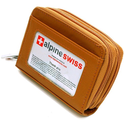 Alpine Swiss Womens Accordion Organizer Wallet Leather Credit Card Case ID, Retro Tan