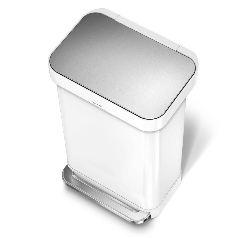 simplehuman 45L Rectangular Step Trash Can with Liner Pocket, 4 of 9