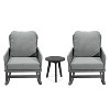 Christopher Knight Home Tanner 3 Pieces Outdoor Rustic Wood, Rattan and Metal Seating Set - 2 of 4
