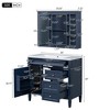 ModernLuxe 36'' Bathroom Vanity Set with Resin Sink, 2 Drawers & Tip-out Drawer, Mirror Cabinet with 6 Open Shelves - 3 of 4