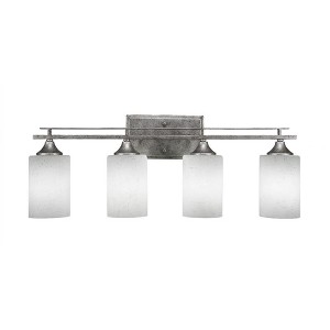 Toltec Lighting Uptowne 4 - Light Vanity in  Aged Silver with 4" White Muslin Shade - 1 of 1