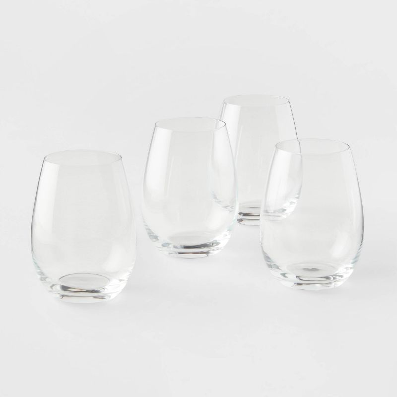 4pk Geneva Crystal Stemless 15.7oz Wine Glasses White - Threshold Signature&#8482;, 1 of 4