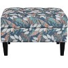 Christopher Knight Home Karaugh Contemporary Floral Pattern Storage Ottoman with Birch Legs - 2 of 4