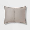 Gray Stitched Stripe Sham (Standard) - Threshold™: Cotton Weave, Machine Washable, No Flange Design - 4 of 4