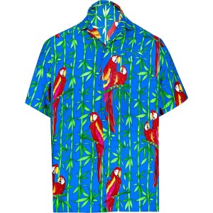 LA LEELA Men's Hawaiian Shirts Short Sleeve Button Down Shirt Mens Casual Shirts Holiday Tropical Beach Party Shirts for Men Funny - 1 of 4