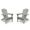 Maggift Wooden Folding Adirondack Chairs Set of 2 Casual Patio Chairs with Wood Grain for Patio, Yard, Garden, Gray, 31"*28"*36" - 3 of 4