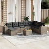 vidaXL 9 Piece Patio Sofa Set with Cushions - Gray Poly Rattan - 2 of 4