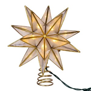 Kurt Adler 10-Light LED 15-Point Gold Sputnik Capiz Tree Topper - 1 of 4