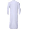 BLUEMING Men's Kaftan Robe Thobe Long Sleeve Button Down Henley Side Splits Casual Side Split Gown Shirt - 2 of 4