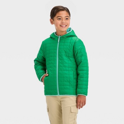 Boys' Dinosaur Puffer Jacket - Cat u0026 Jack™ Dark Green Xxl : Target