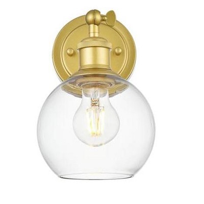 Elegant Lighting Kai 1 light Brass and Clear Bath Sconce