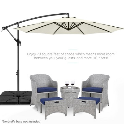 Ivory 10ft Offset Hanging Patio Umbrella with Steel Frame