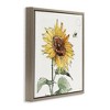 Stupell Industries Cheerful Sunflower Buzzing Bee Floating Frame Canvas Art - 2 of 4