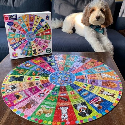 Colorful Round Dogs of the World 500 Piece Puzzle