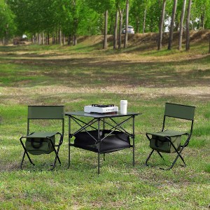 Folding Outdoor Table Chairs Set, Portable Lawn Chair Table, Lightweight Camping Chairs Table, For Outdoor Camping Picnics Beach BBQ Party Patio - 1 of 4