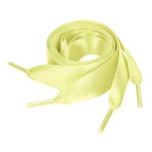 Elerevyo Women's Satin Flat Ribbon Shoelaces Sneakers Canvas Shoestrings 2 Pairs - 1 of 4