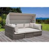 Courtyard Casual Taupe Aurora Outdoor Sectional to Daybed Combo with Canopy - 2 of 4