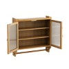 FURNIinspire Kitchen And Dining Cabinets Vintage Glass Door Wood Wall Cabinet, Dining Room Pantry Cabinet With Towel Rack, Brown, 7.08"*24.8"*23.62" - 4 of 4