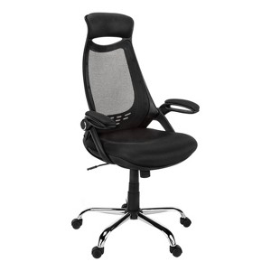 Monarch Specialties Office Chair Adjustable Height Swivel Ergonomic Armrests Computer Desk Work Metal Mesh Black Chrome Contemporary Modern - 1 of 4