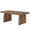 Syemin End Tables Rustic Brown Rectangle Coffee Table, Wooden Living Room Table, Farmhouse Accent Center Tea Table, Brown, 47.24"*23.62"*20.08" - 2 of 4