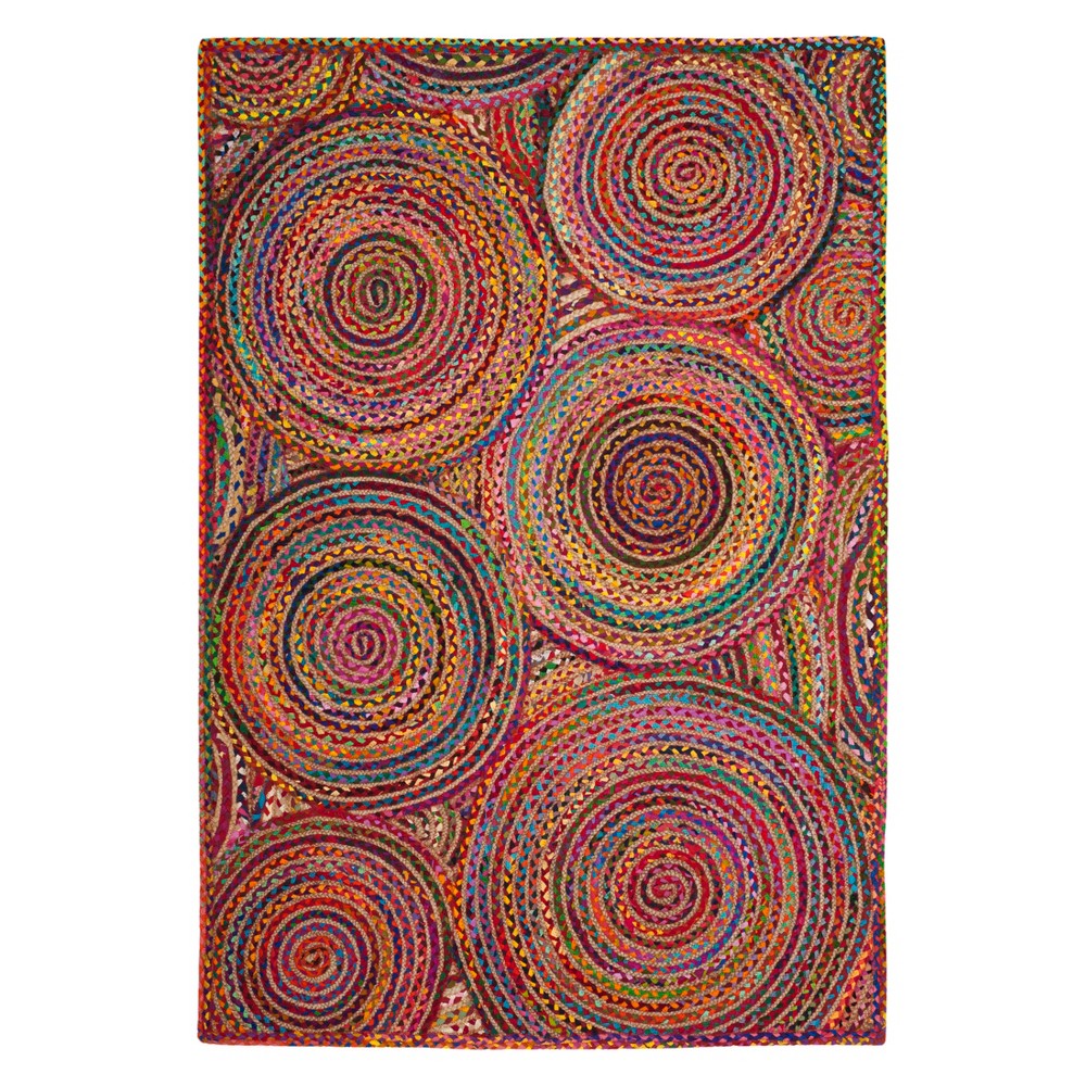 6'x9' Elsie Stripe Woven Accent Rug Red Red/Multi - Safavieh