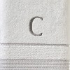SKL Home By Saturday Knight Ltd Casual Monogram Bath Towel C - 28X54", White - 3 of 3