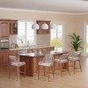Woven Outdoor Counter Height Bar Stools Chairs Set of 2, Rattan Garden Counter Stools with Aluminum Frame - 2 of 4