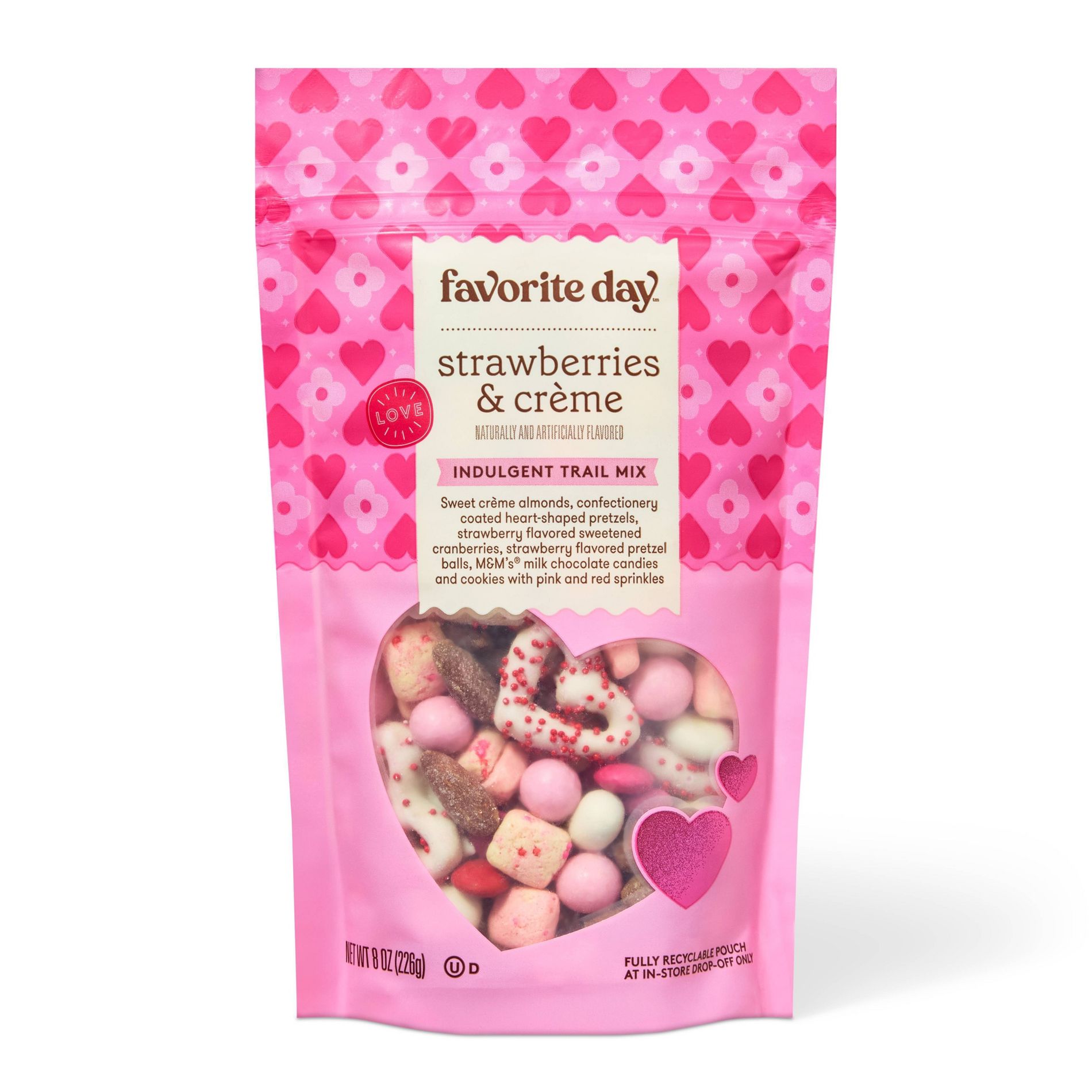 Valentine's Strawberry & Crème Snack Trail Mix - 8oz - Favorite Day™