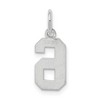 Black Bow Jewelry Sterling Silver, Athletic Collection, Small Polished Number 6 Pendant - 3 of 4